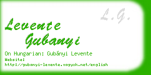 levente gubanyi business card