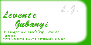 levente gubanyi business card